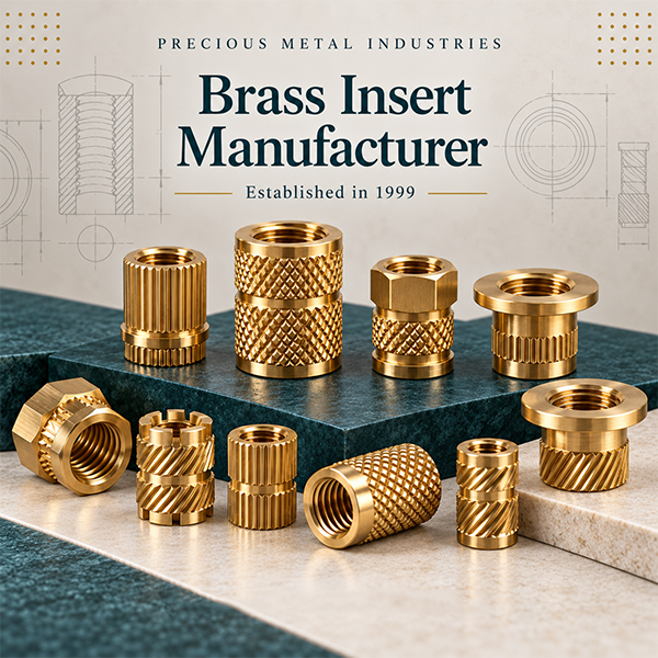 Brass Insert Manufacturer in Jamnagar - Precious Metal Industries
